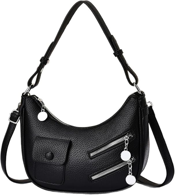 Y2K Women's casual bag diagonal cross bag with personalized zipper design single shoulder PU leather
