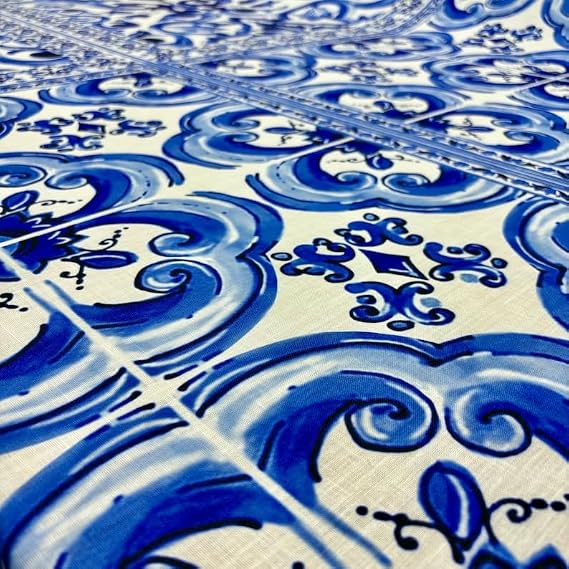 TEXTILORD Blue Luxury Italian Design Linen, Design,Dress-Shirt-Clothing Fabric(Width 150 cm/59 inches/1.64 Yards)