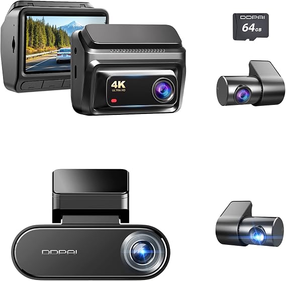 DDPAI N5 Dual 4K Dash Cam & Z60 4K Dual Dash Cam Front and Rear 64GB Card Included