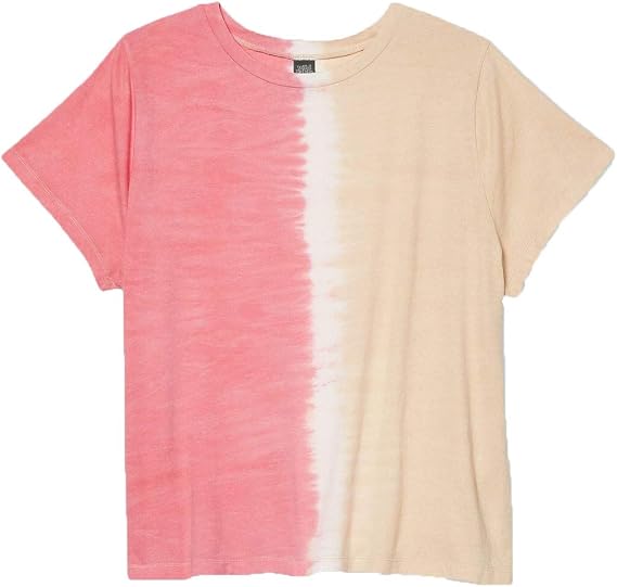 Wild Fable Women's Crew Neck Short Sleeve T-Shirt - (Pink Tie-Dye, Small)