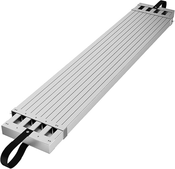 Aluminum Plank, 8-13FT Telescoping Work Plank, 440lbs Capacity Extension Scaffolding Plank, Adjustable Work Platform with Skid-Proof Platform Scaffold Ladder Accessory