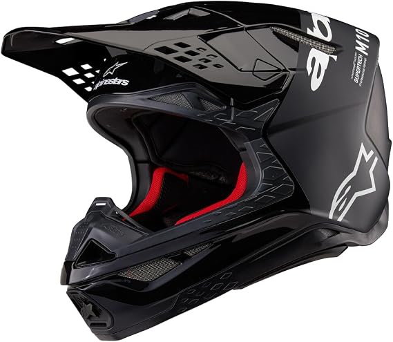 Alpinestars Supertech S-M10 Flood Motocross Helmet (Black/Dark Gray Matte & Glossy, X-Large)