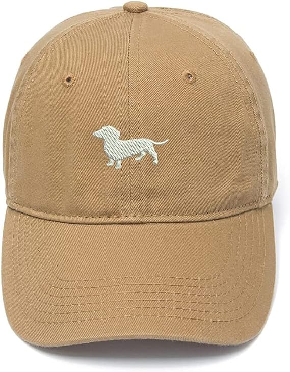 Men's Embroidery Baseball Cap Dachshund Hat Cotton Embroidered Casual Baseball Caps