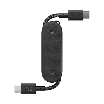 Native Union Pocket Cable 60W Reinforced Braided USB-C to USB-C Portable Charging Cable Compatible with iPhone Air, 17 Pro, 17 Pro Max, iPad Pro, iPad Air, Samsung S25, Flip 7, Fold 7 Black