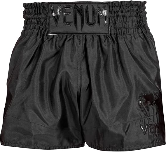 Venum Men's Classic Muay Thai Shorts - Black/Black Classic Muay Thai Shorts - Black/Black