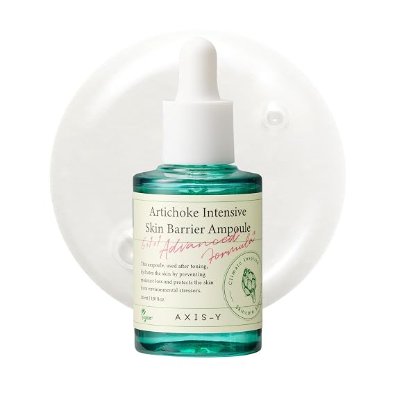 AXIS-Y Artichoke Intensive Skin Barrier Ampoule - Face Moisturizer Dark Spot Corrector Centella Ampoule - Vegan Korean Skin Care Facial Serum for All Skin Types (1.01 fl. oz.)