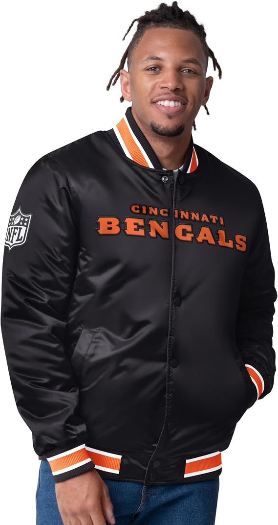 STARTER Men's NFL Closer Reversible Satin Full-Snap Jacket