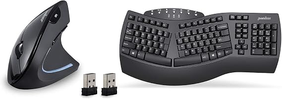 Perixx Ergonomic Bundle PERIBOARD-612 Wireless Ergonomic Keyboard with PERIMICE-713 Wireless Vertical Mouse