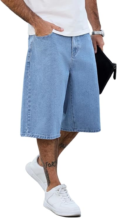 Baggy Jean Shorts for Mens Y2K Hip Hop Jorts