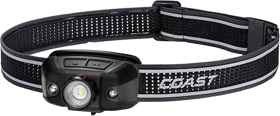 Coast FLX40R 800 Lumen Built-in Rechargeable Battery LED Headlamp with Twist Focus Lens Ultra Strap