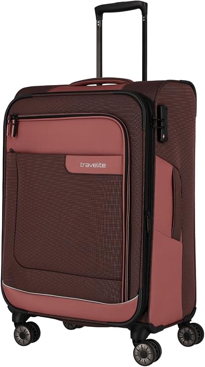 Travelite Viia 4-Wheeled Suitcase M 67 cm Expandable, Spring rose