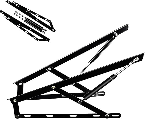 Bed Lift Mechanism 61/75/90/110/120/150cm Hydraulic Bed Lift Kit Tatami Support Rod High Box Bed Lift Furniture Heavy Duty Gas Spring Bed Storage Lift Kit Hydraulic Bed Mechanism(61cm)
