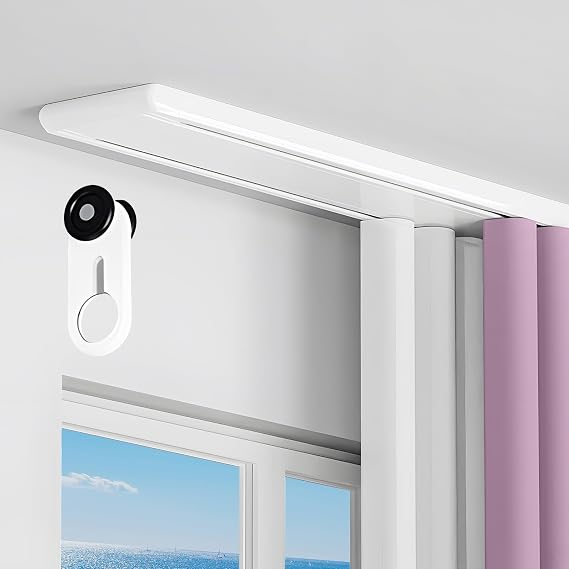 Ceiling Curtain Track, Silent Double Curtain Track, Aluminum Ceiling Curtain Rail, Heavy Duty, Glide Curtains Track for Living Room, Bedroom, Hospital, Bathroom, Easy Assembly