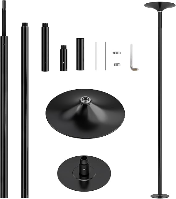 Premium Dance Pole Removable, 45mm Spinning & Static Dancing Pole Heavy-Duty Steel Pole Dancing Pole, Adjustable Height Professional Grade Excellent for Home Exercise Club Gym
