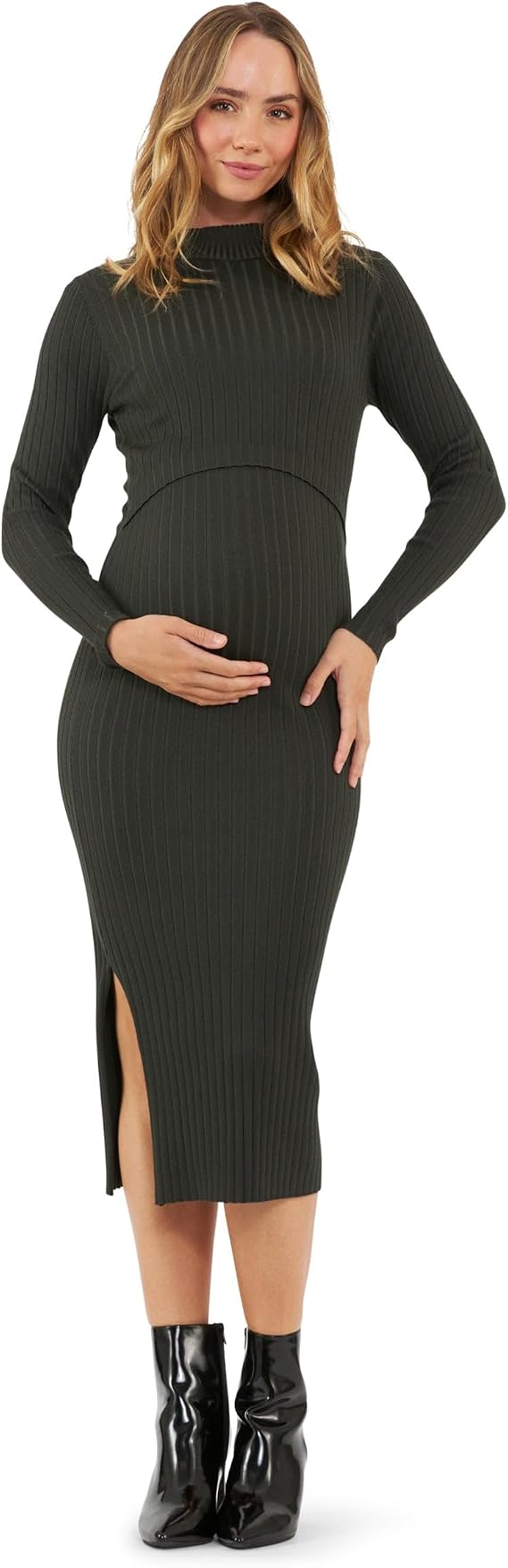 Ripe Nella Rib Nursing Knit Dress Ivy