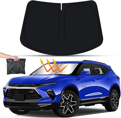 Car Sun Shade for Chevy Blazer 2019 2020 2021 2022 2023 2024 2025 2026 and Chevrolet Blazer EV 2024-2026 Auto Interior Accessories Windshield Sunshade Protector Window Curtains Cover Visor