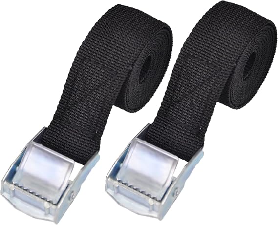 2PCS Cam Buckle Lashing Straps, 2CMX1M, 2CMX1.5M Metal Cam Buckle Tie Down Straps Fastening Straps Ratchet Tensioning Belts Roof Rack Straps for Luggage Motorcycle Bicycles Packing