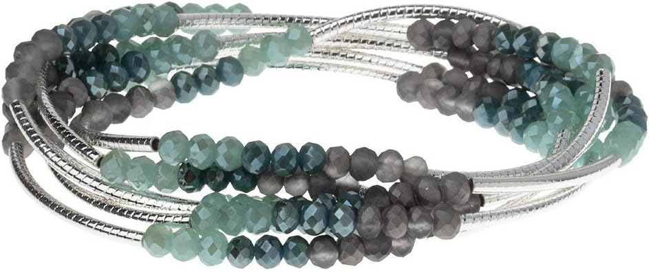 Scout Curated Wears - Women's Scout Wrap Bracelet & Necklace, Marine/Silver