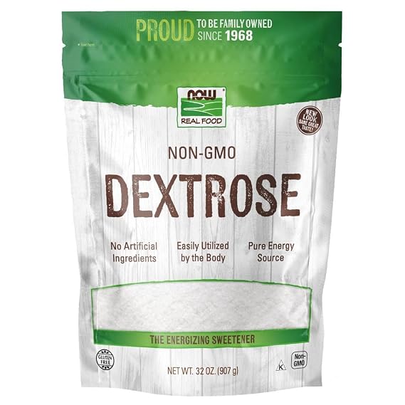 NOW Foods, Dextrose, Pure and Natural Sweetener, Easily Utilized by the Body, Energy Source, 32-Ounce (Packaging May Vary)