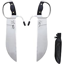 16.5" Stainless Steel Wing Chun Bart Cham Dual Swords Two Piece Set for Collection, Display and Cosplay