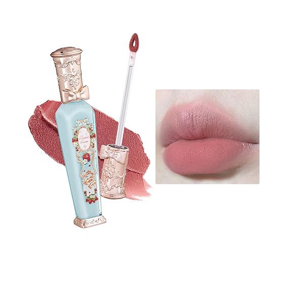 Flower Knows Strawberry Rococo Cloud Lip Cream, Soft Rosy Nude | Velvet Matte Lip Color, Transfer-Resistant Lightweight Hydrating Formula, Vegan (S01 Soy Milk Cheese)