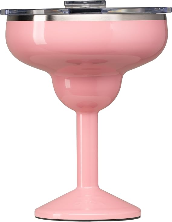 ORCA Rita | Temperature Insulated, Stainless Steel Margarita Glass, Lidded Tumbler for Cocktails, Wine & Cold Drinks Strawberry