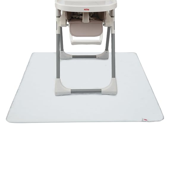 Nuby High Chair Square Floor Mat - Waterproof and Clear Floor Mat - Protects Floor from Spills and Messes - 49.5" x 49.5" | 49.5" x 49.5" - Clear Square