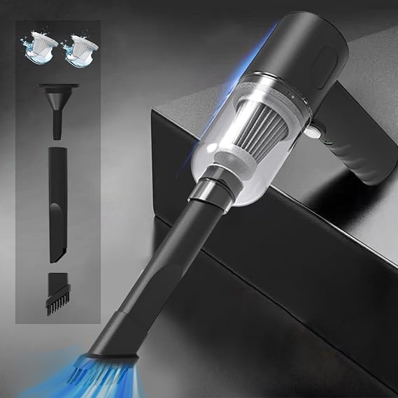 Portable Car Vacuum Cleaner, Handheld Wireless Mini Vacuum, Compact Dust Buster with 2-in-1 Nozzle, Detachable Washable Filter, Handheld Vacuum for Home,Car, Office Desk, Keyboards
