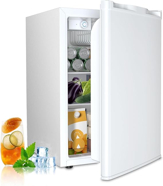 Kismile Compact Refrigerator 73L with Freezer, Double Door, Compact, 7-Grade Temperature Control Mini Refrigerator for Home, Single Living, Quiet, Large Capacity, Suitable for Office, Study, Bedroom