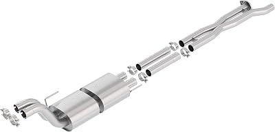 BORLA 60638 Performance Exhaust Merge X-Pipe With Mid-Section 2017-2020 Ford F-150 Raptor V6 & 2019-2020 F-150 Limited V6 Dual 2.75 Diameter Into MufflersDual 3 Exiting Mufflers T-304 Stainless