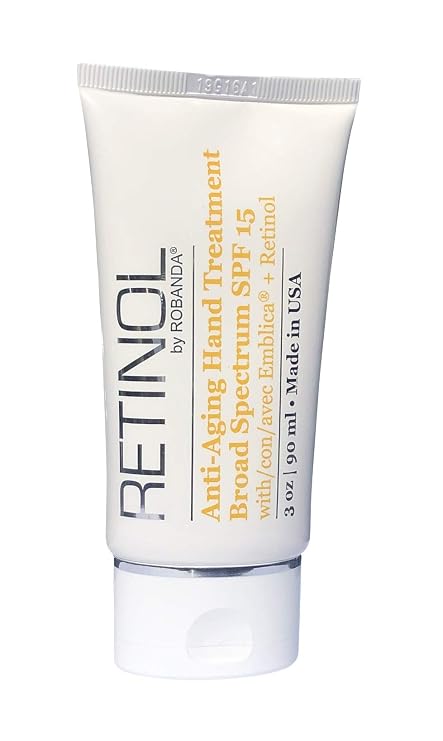 Robanda Retinol Anti-Aging Hand Cream - Hydrating & Moisturizing Hand Lotion with Anti-Aging Formula to Help Prevent Wrinkles & Reduce Fine Lines, 3 oz, Unscented
