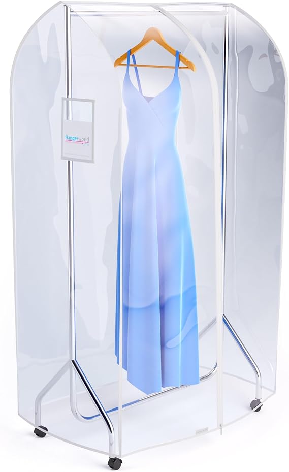 HANGERWORLD 3ft Clothes Garment Rack Cover for Open Closet Clear Showerproof COVER ONLY