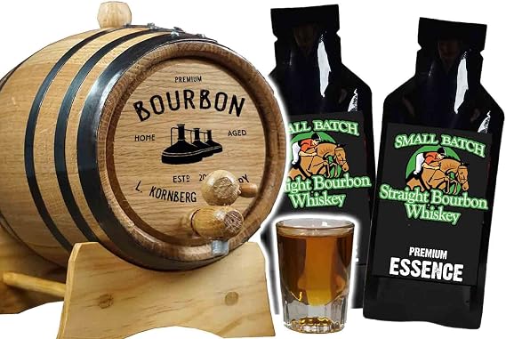 Personalized Bootleg KitTM Small Batch Bourbon Making Kit 2 Liter wCharred Oak Aging Barrel