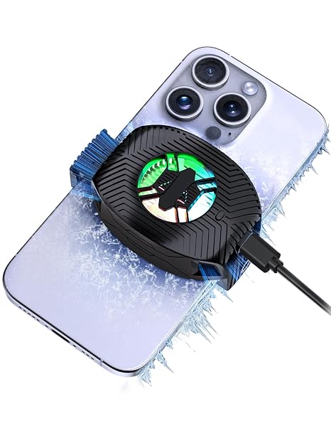 Phone Cooler for Gaming, Mobile Cell Phone Cooling Fan Radiator for iPhone Android Smartphone Live Streaming