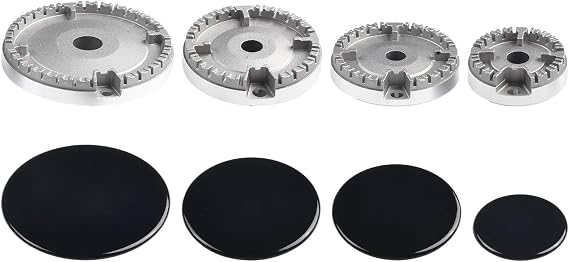 Gas Stove Burner Cap Replacement Kit, Stoves Protector Kitchen Cooker Accessories Cookware Stove Lid Set Gas Burner Crown Cap For Majority Of Cooker Burners(Flat)