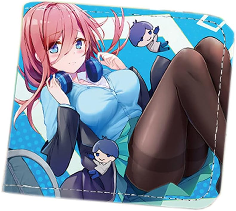 Nakano Miku Cosplay Wallet,Anime Cosplay Bi-fold Wallet with Keychain 5022-1