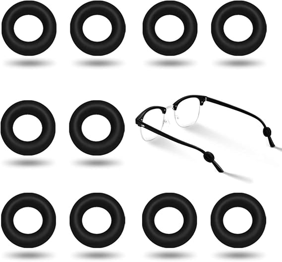 Silicone Eyeglasses Temple Tips Sleeve Retainer, Anti-Slip Round Comfort Glasses Retainers for Spectacle Sunglasses Reading Glasses Eyewear,5 Pairs