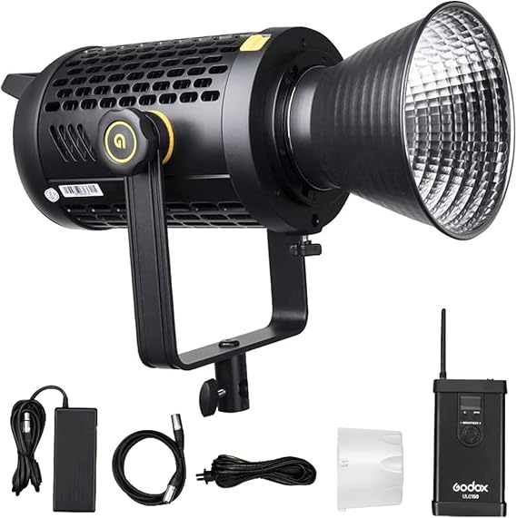 Godox UL150 LED Video Light, 150W 5600K Daylight Balanced Silent Led Video Light, 58000LUX@1M, CRI96 TLCI97, 6 Groups 16 Channels, Remote Control and App Support, with New Heat-Dissipation System