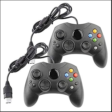 Replacement Controller For Microsoft S-Type Black 2-pack For Xbox Original
