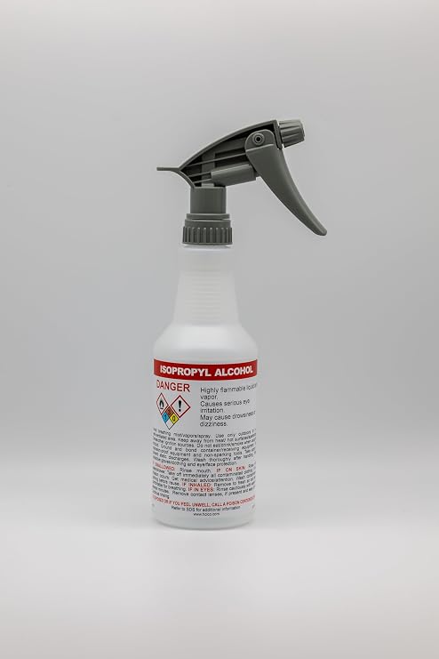 HCL Pre-Labeled GHS Spray Bottles - Isopropyl Alcohol - 16oz (Supplied Empty)