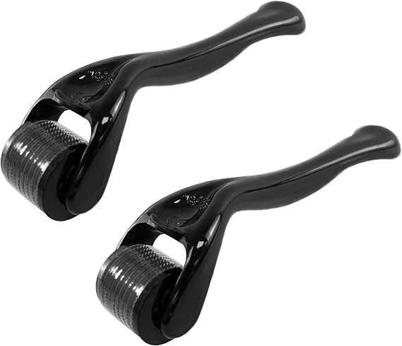 Derma Roller Microneedling Roller for Face - 0.25mm (2P Black)