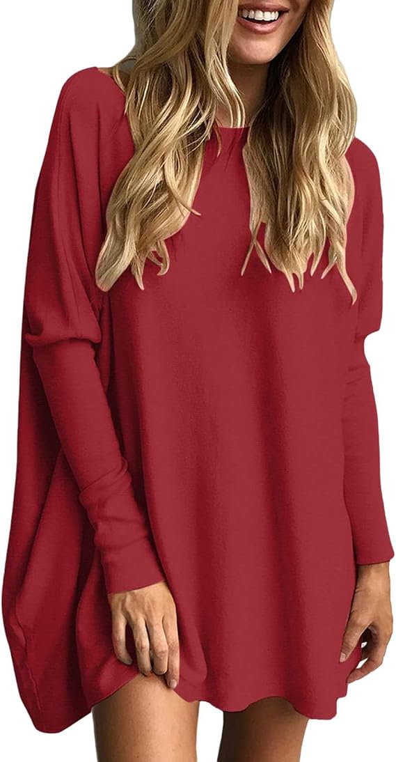 Women's Batwing Shirts Oversized Turtleneck Long Sleeve Sleeves Pullover Loose Dressy with Leggings