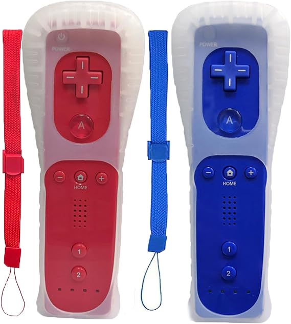 Goldtree Wii Remote Controller 2 PACK Compatible with Wii U Console (Navy blue and Red)