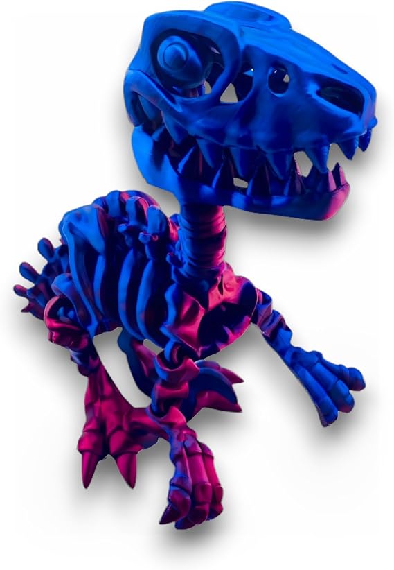 Articulated 3D Printed Dinosaur Skeleton Figurine - Flexible & Poseable Desk Toy for Kids, Adults & Collectors - Eco-Friendly PLA - Yorkshire3D