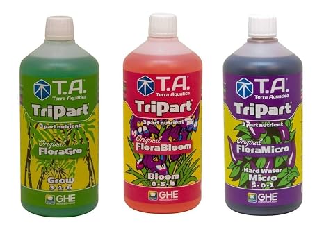 GHE Terra Aquatica Tripart 3 x 1 Litre Complete Plant Feed Solution Harwater