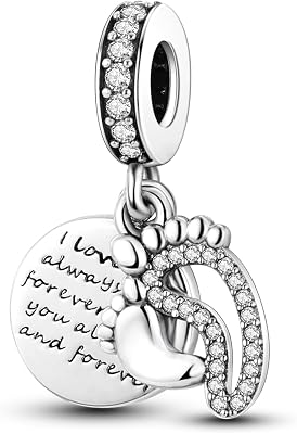 MULA 925 Sterling Silver Charms for Bracelets and Necklaces Lucky Home Happy Family Forever Love Mom Beads Dangle Pendants Jewelry for Women