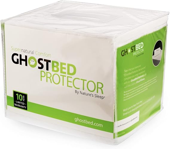 GhostBed Water Resistant Mattress Protector Cover - Noiseless, Lightweight, Breathable and Plastic-Free - King White