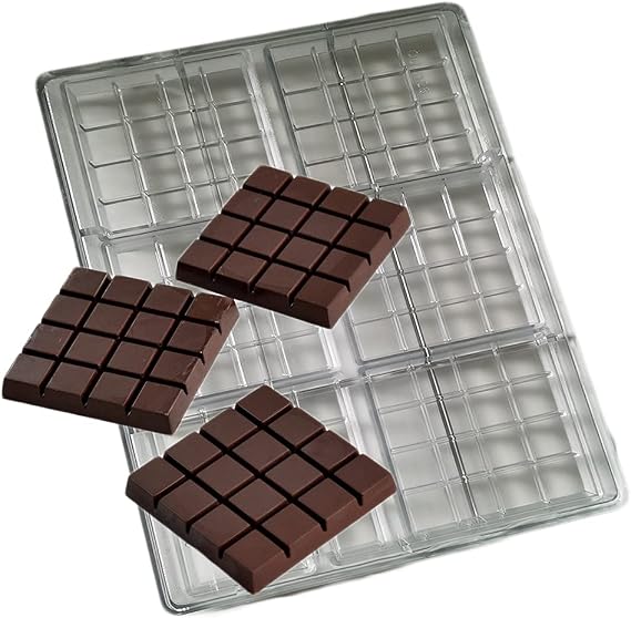 Diamond Chocolate Mold Polycarbonate 6 Cavity Chocolate Weight 100G Food Grade Durable Mould Chocolate Bar Mold Tray Baking Tools