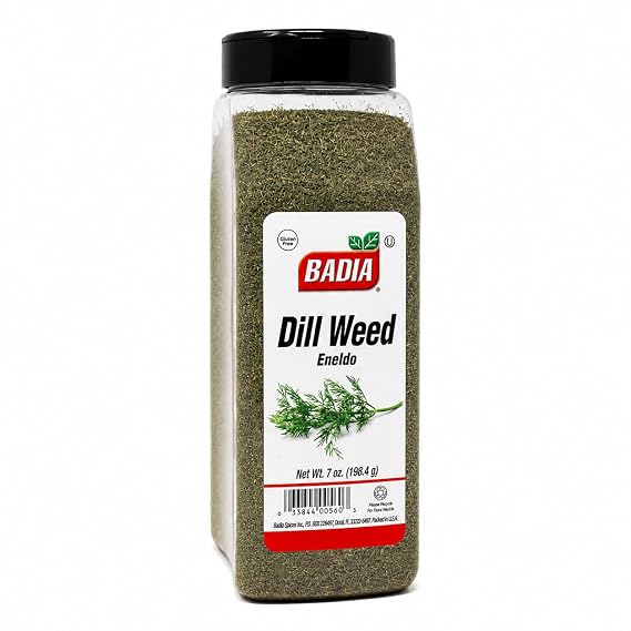 Badia Dill Weed 7 oz Dill Seasoning Herb for Fish, Pickles, Dressings, Sauces & Salads, Gluten Free, Kosher