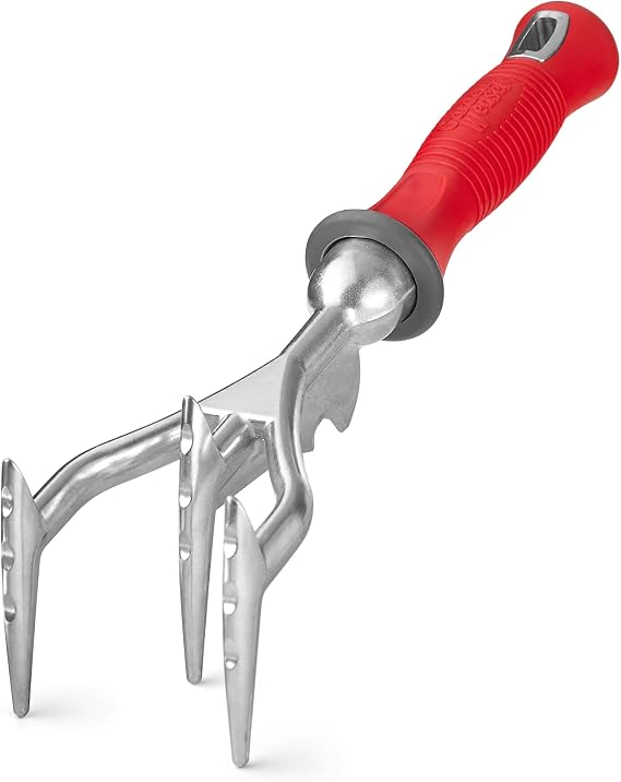 Garden Weasel 91367 Garden Cultivator Hand Tiller - for Loosening Soil, Weeding and Digging - Weather and Rust Resistant
